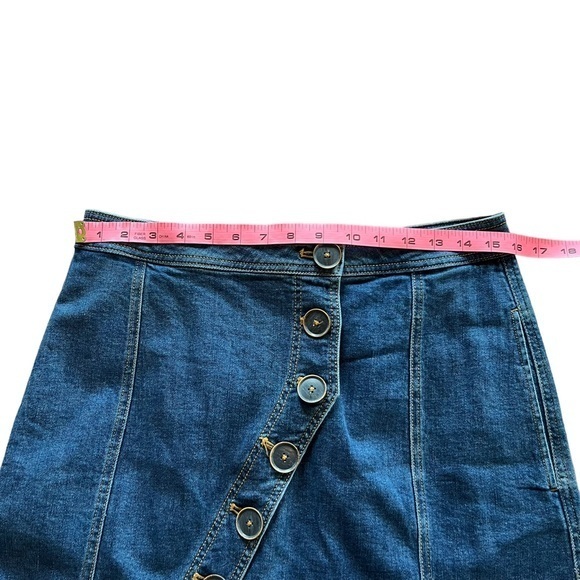 Anthropologie Pilcro Dark Denim Button Wrap Skirt - Picture 10 of 11
